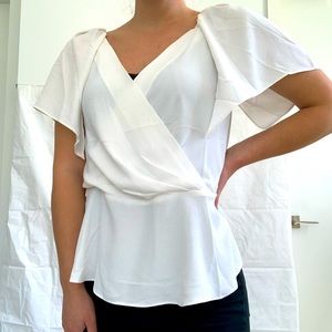 White V Neck Blouse